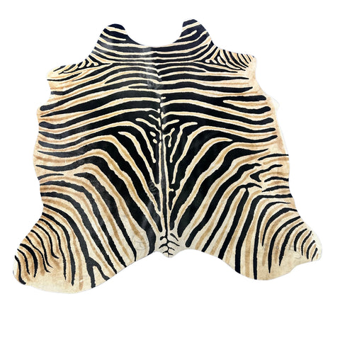 Genuine Zebra Cowhide Rug (dark inner lines) Size: 6.5x6 feet Z-314