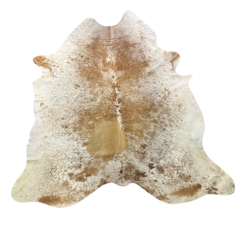 Light Brown Palomino Speckled Cowhide Rug (fire brands) Size: 8x7 feet Z-315