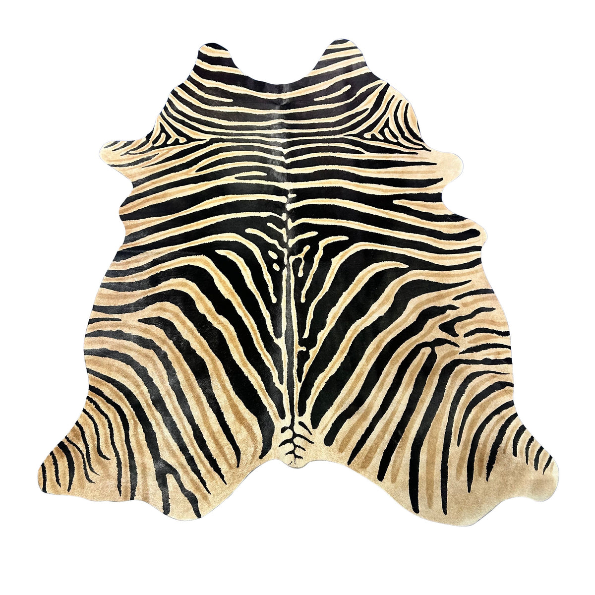 Genuine Zebra Cowhide Rug (dark inner lines) Size: 7.5x6 feet Z-316
