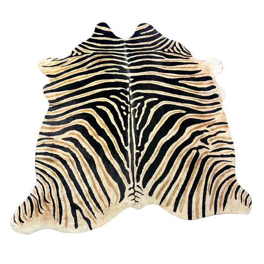 Genuine Zebra Cowhide Rug (dark inner lines) Size: 6.2x6 feet Z-318