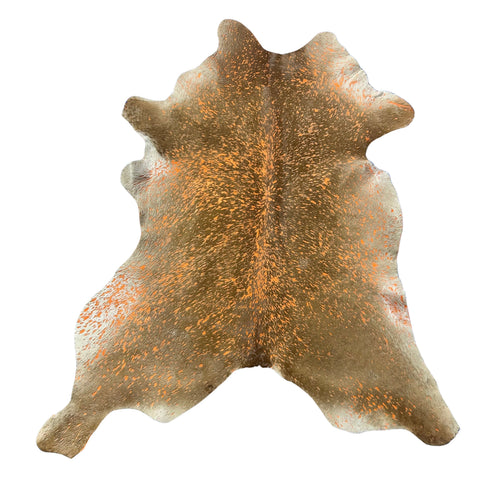 Brown Calf Skin with Orange Acid Washed Size: 41x35" Z-321