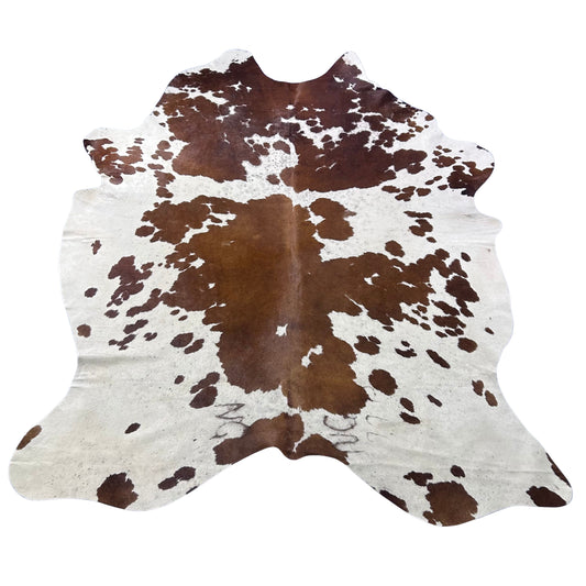 Brown and White Spotted Cowhide Rug Size: 8x7 feet Z-324