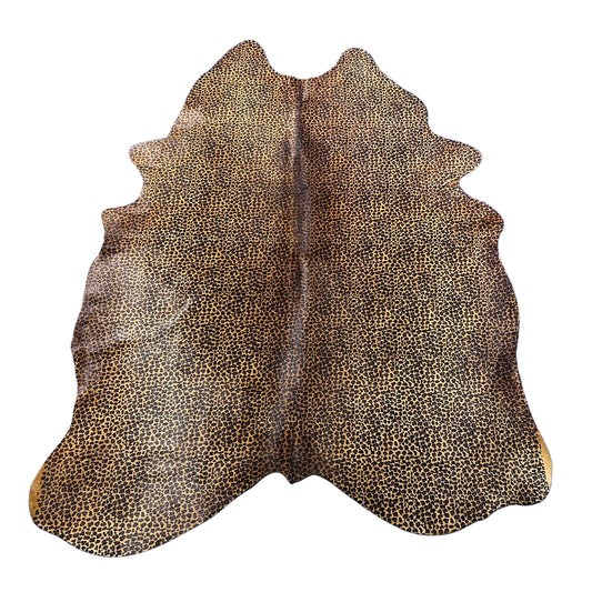 Small Leopard Print Cowhide Rug Size: 7x6 feet Z-329