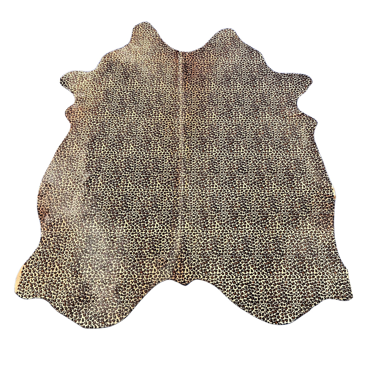 Small Leopard Print Cowhide Rug Size: 7x6 feet Z-343