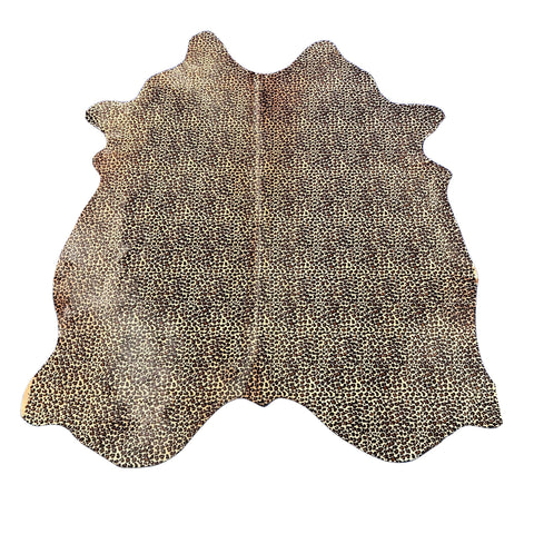 Small Leopard Print Cowhide Rug Size: 7x6 feet Z-343