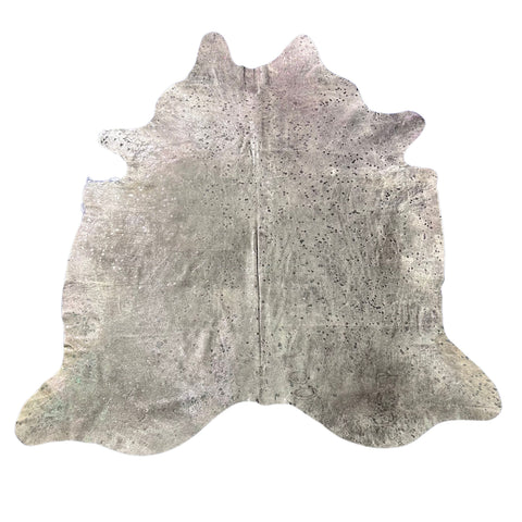 Dark Silver Metallic Cowhide Rug Size: 7x6 feet Z-344