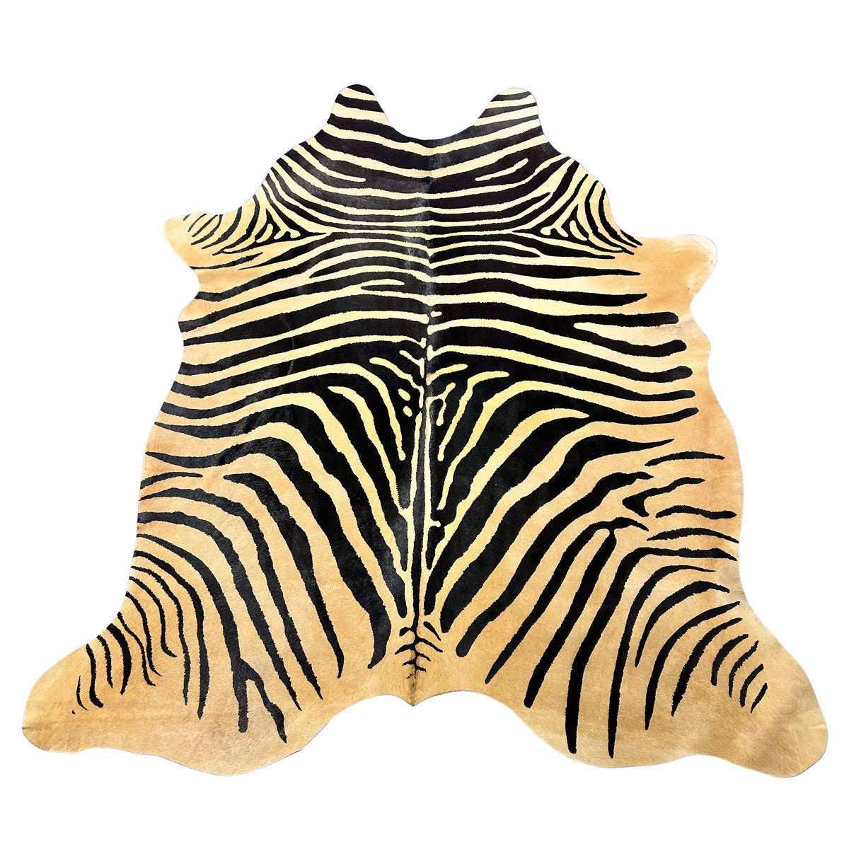 Genuine Zebra Print (beige background) Size: 7.2x6.5 feet Z-345