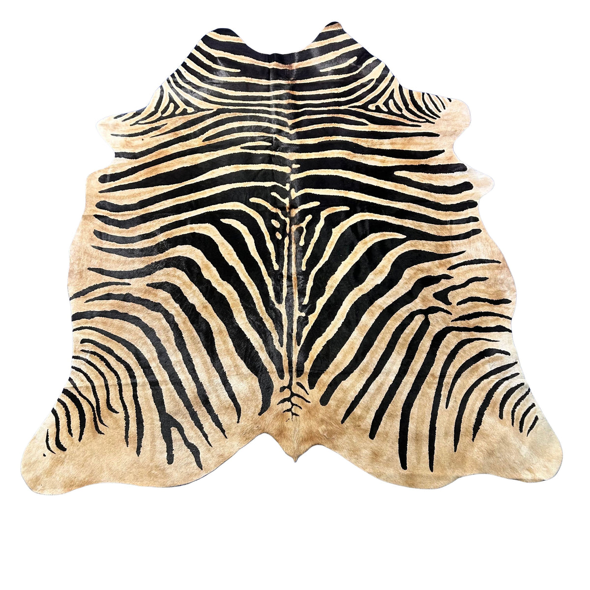 Genuine Zebra Cowhide Rug (background is more beige) Size: 7x6 feet Z-350