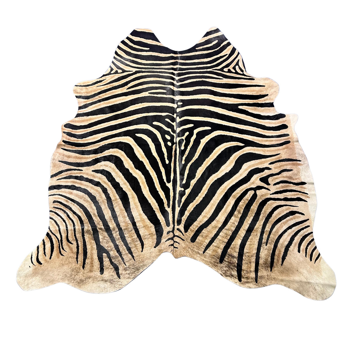 Genuine Zebra Cowhide Rug (background is a bit brindle) Size: 7x6 feet Z-356