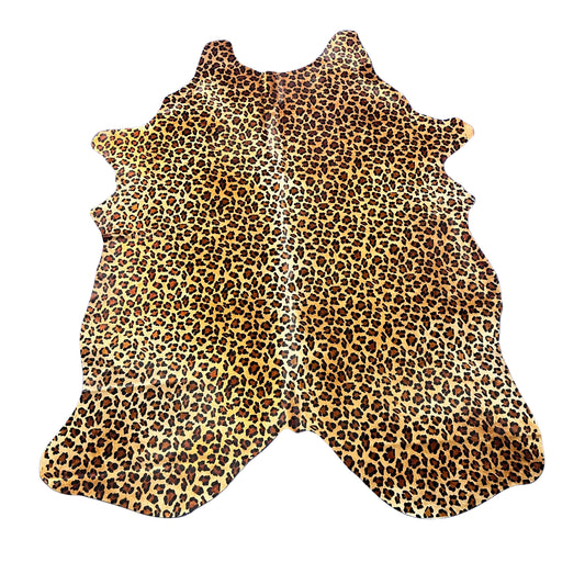 Leopard Print Cowhide Rug Size: 7.7x6 feet Z-357