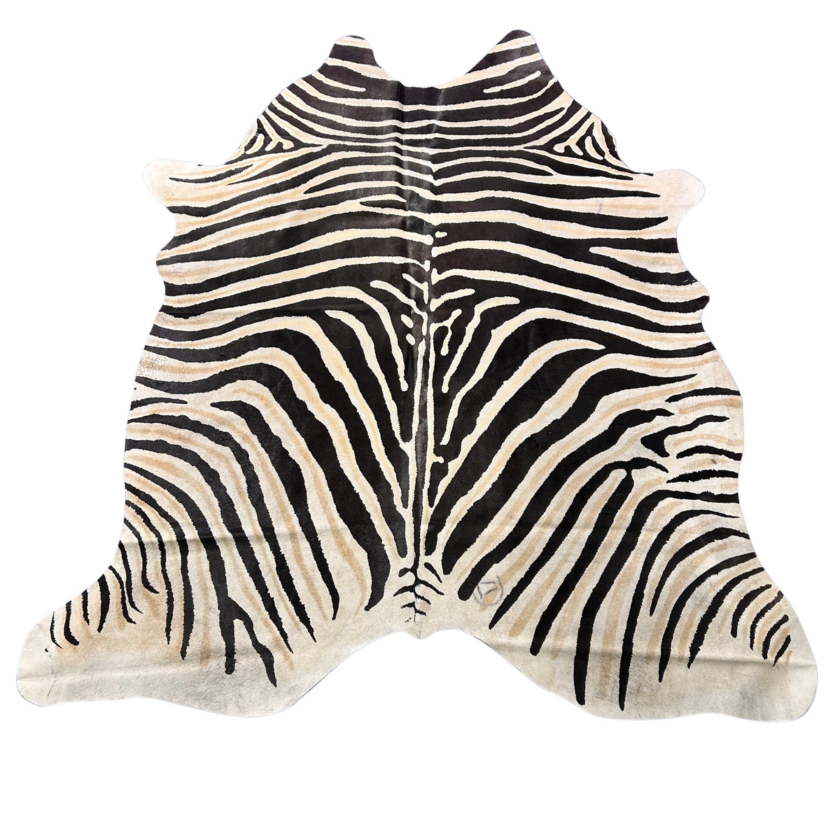 Genuine Zebra Print Cowhide Rug Size: 7x6 feet Z-365