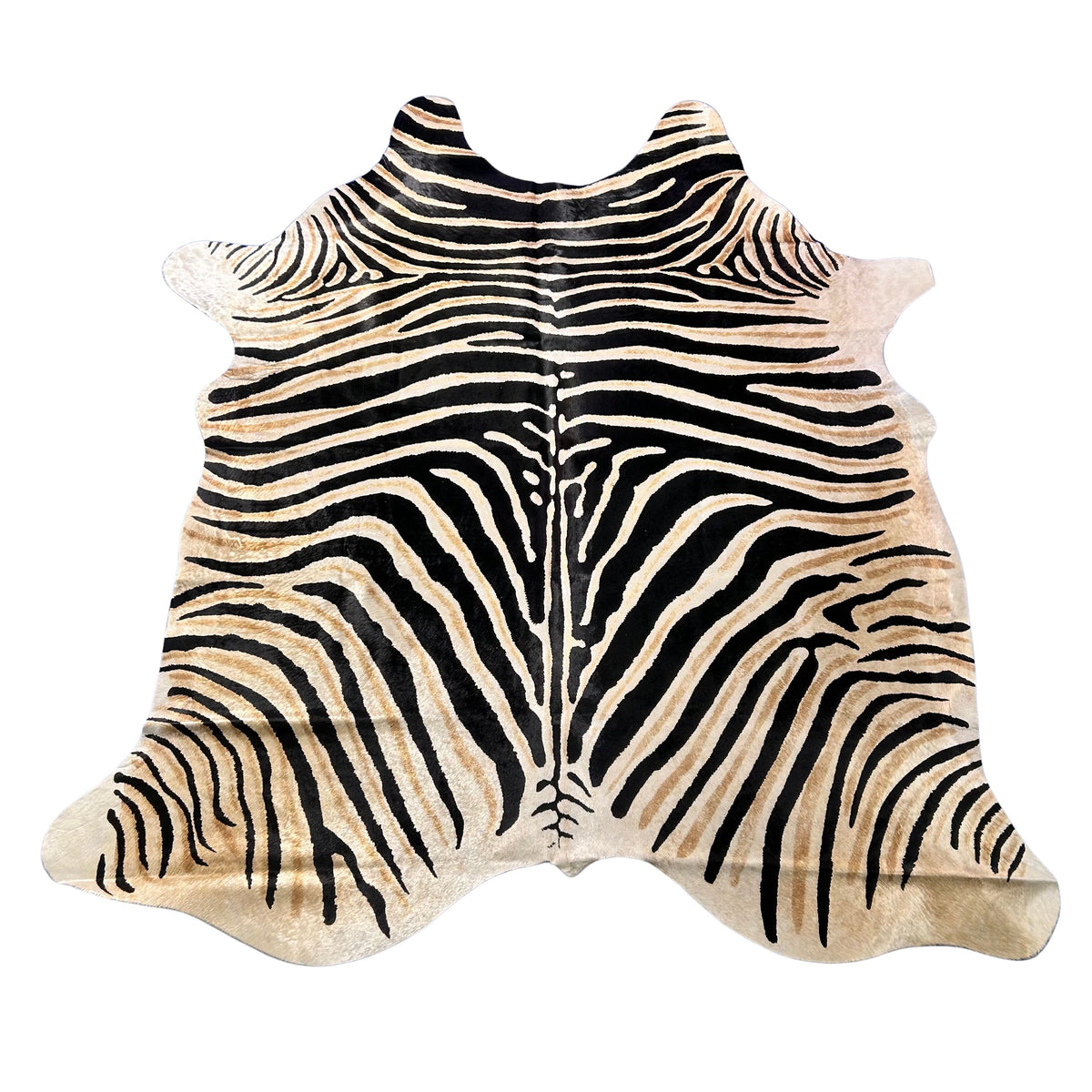 Genuine Zebra Print Cowhide Rug Size: 7.5x6 feet Z-366