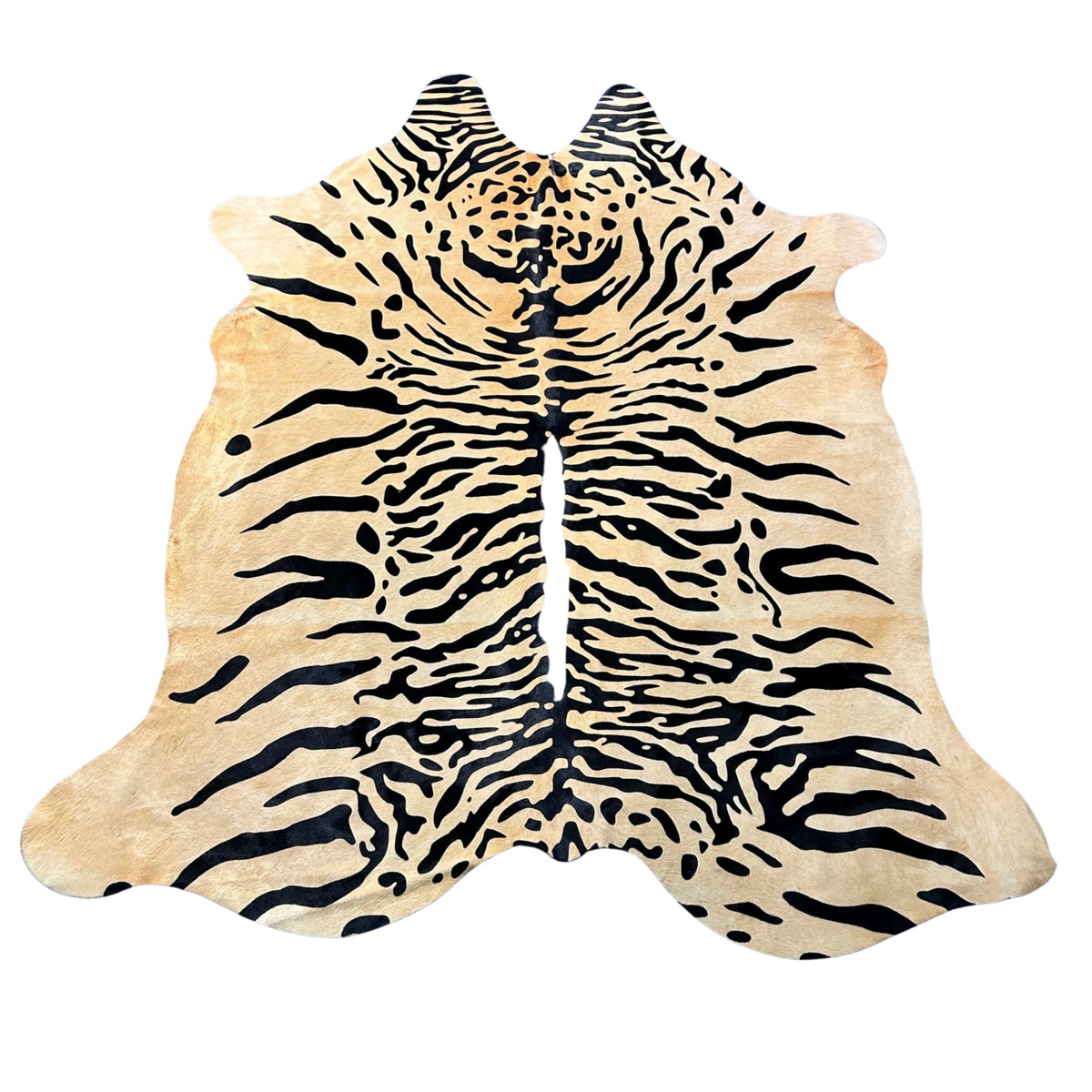 Tiger Print Cowhide Rug Size: 7.5x6.2 feet Z-371