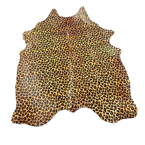 Big Leopard Print Cowhide Rug (1 patch) Size: 7.2x6 feet Z-380