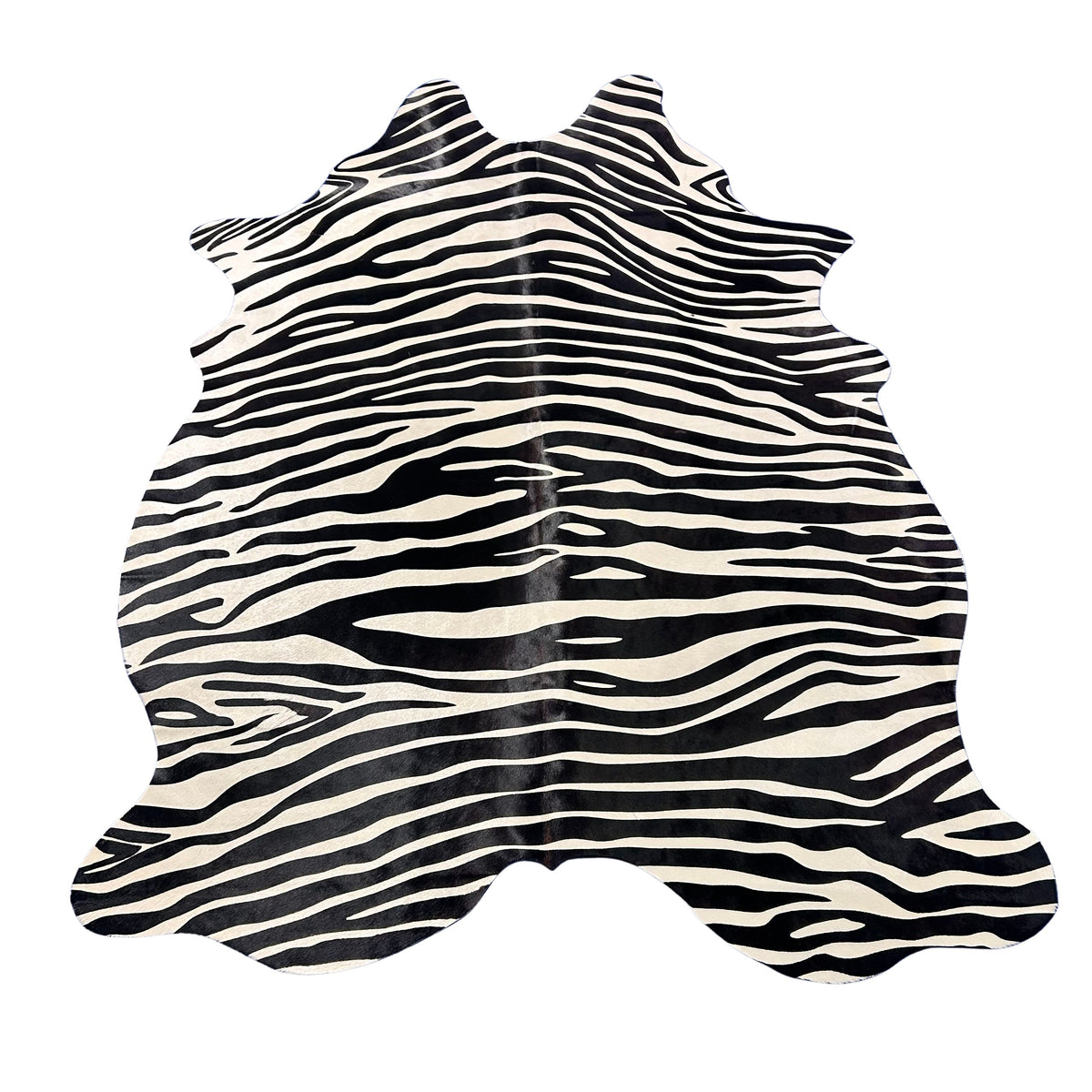 Horizontal Pattern Zebra Print Cowhide Rug Size: 7x5.5 feet Z-381