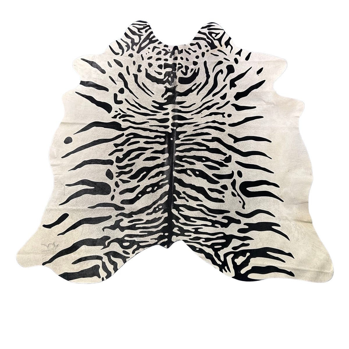 Grey Java Tiger Cowhide Rug (fire brand) Size: 6.2x6 feet Z-382