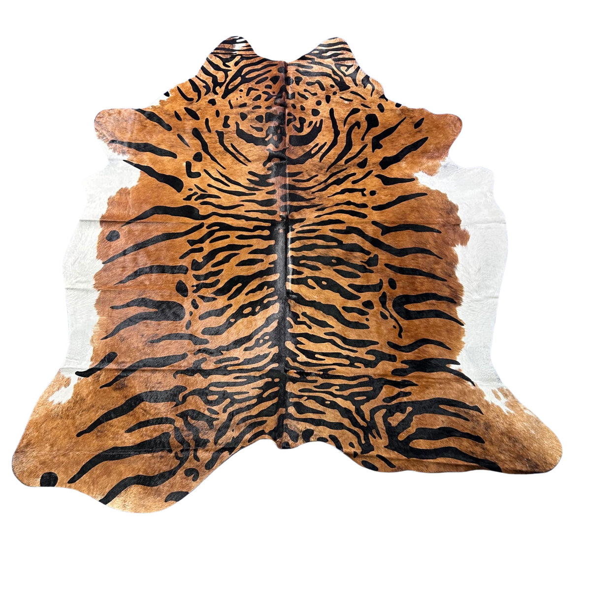 Java Tiger Cowhide Rug Size: 7x6.5 feet Z-391