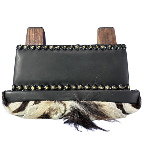 Real Zebra Skin Ottoman Cube 9 H X 13 X 13" Zebra Skin Hair-on Foot Stool