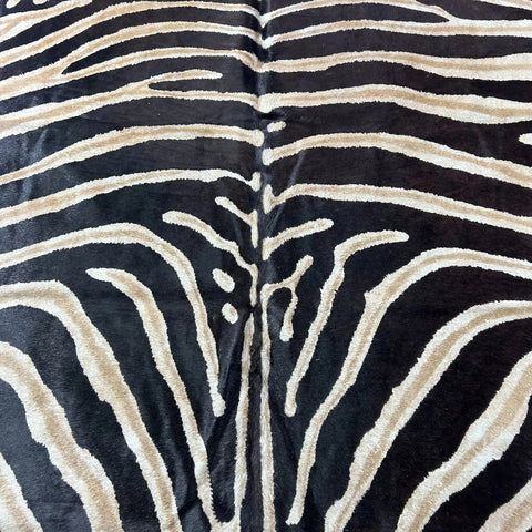 Genuine Zebra Cowhide Rug Size: 7x6 feet Z-187