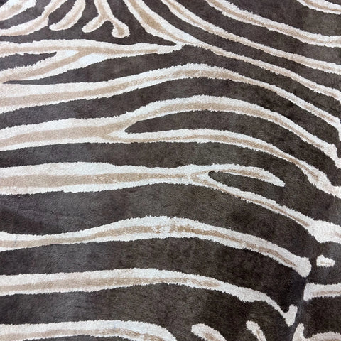 Genuine Zebra Cowhide Rug (faded / has a small hole) Size: 8x6.5 feet Z-115