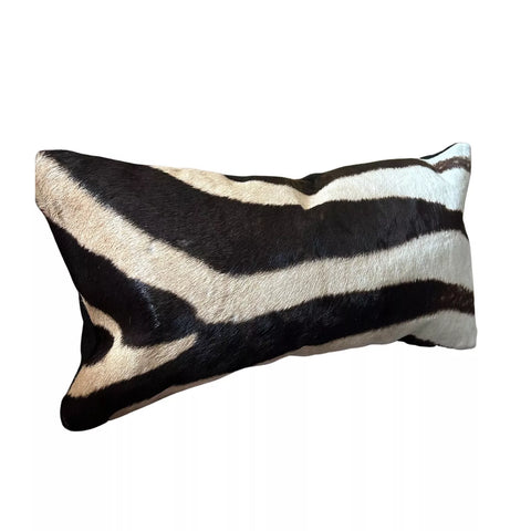 Zebra Skin Pillow Cover 10X19" # 26 - Real Zebra Hide Pillow Cover