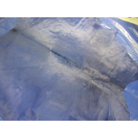 Dyed Dark Blue Cowhide Rug Size: 7.2x7.7 feet K-274