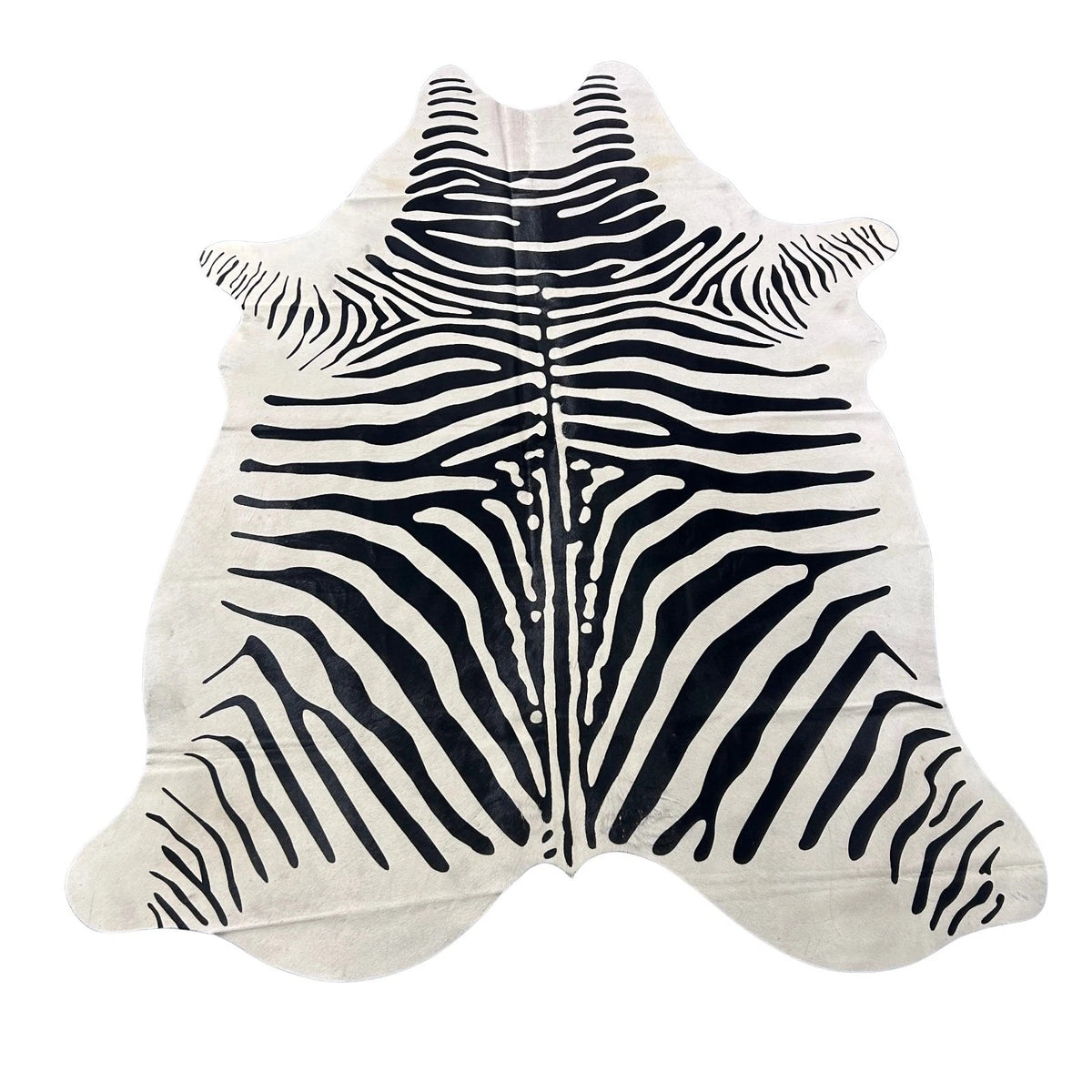 African Zebra Cowhide Rug Size: 7x5.5 feet Z-231