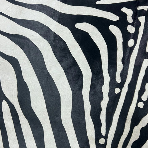 African Zebra Cowhide Rug Size: 7x5.5 feet Z-231