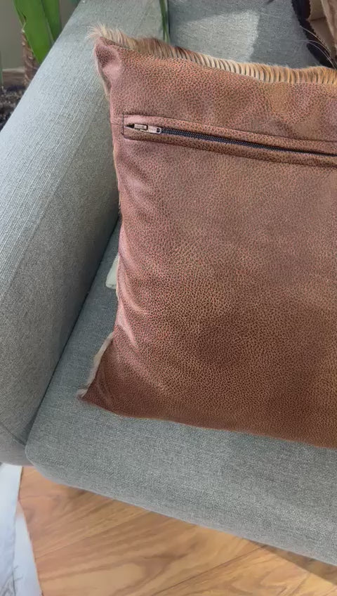 Springbok Skin Pillow Cover - Size: 17x17" (similar to cow hide skin pillow)