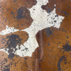 Brown and White Acid Washed with Brown Dyed Cowhide Rug Size: 7.5x7 feet Z-266