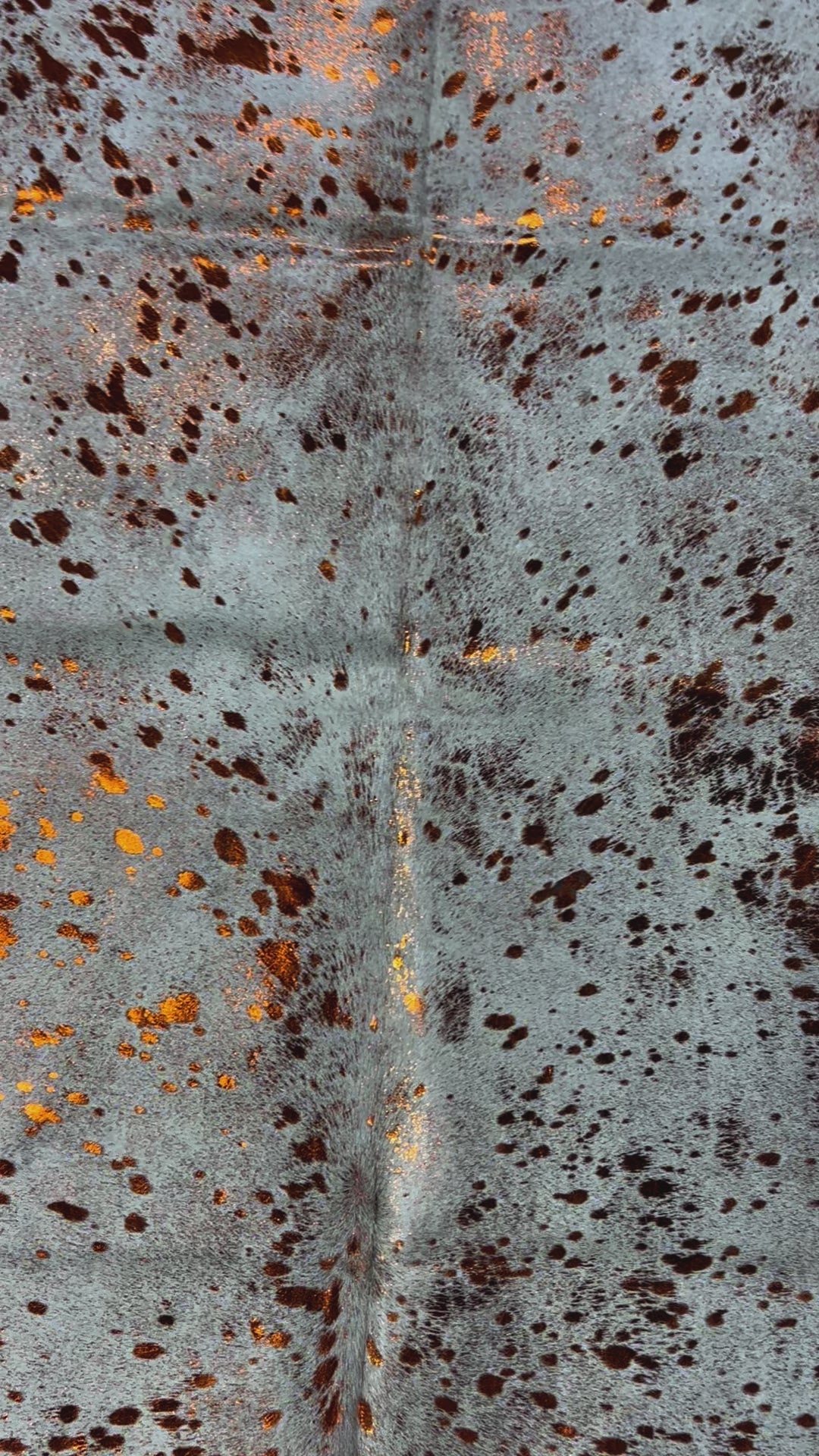 Orange Metallic Acid Washed Cowhide Rug (bronze) Size: 8x7 feet D-087