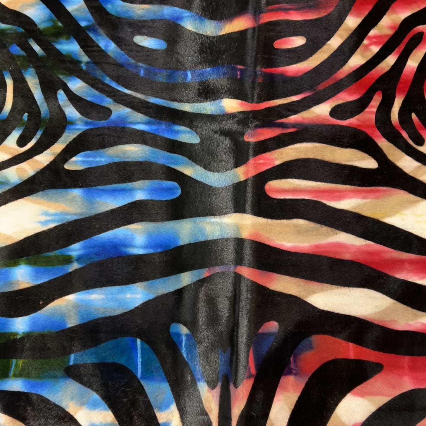 Crazy Zebra Print Cowhide Rug Size: 8x7 feet D-627