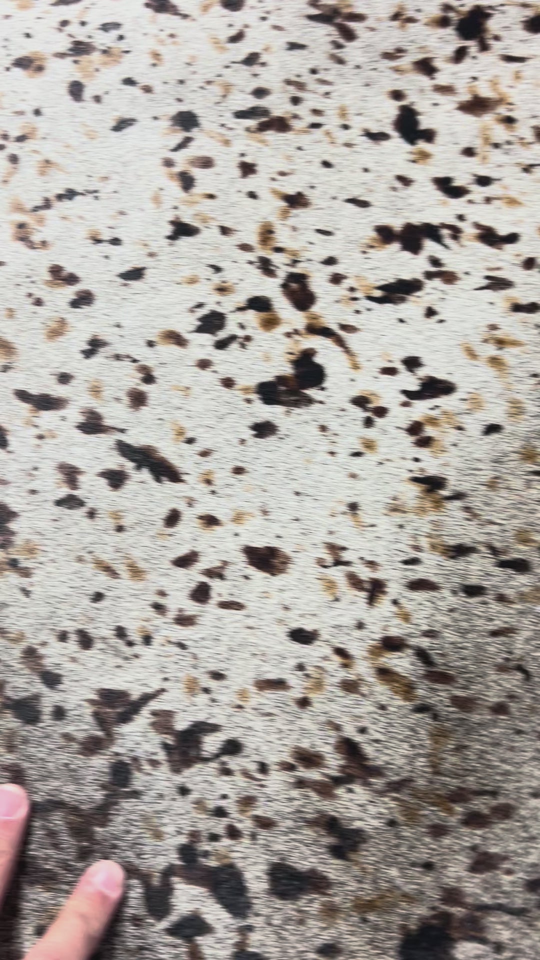 Grey Cowhide Rug with Tricolor Speckled Print Size: 7.7x7 feet Z-238