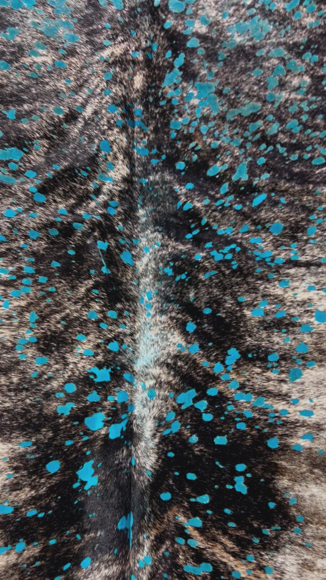 Brindle Cowhide Rug with Turquoise Acid Washed Size: 8x7 feet D-423