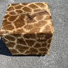 Real Giraffe Skin Ottoman Cube 20 H X 20 X 23H" Giraffe Skin Hair-on Ottoman