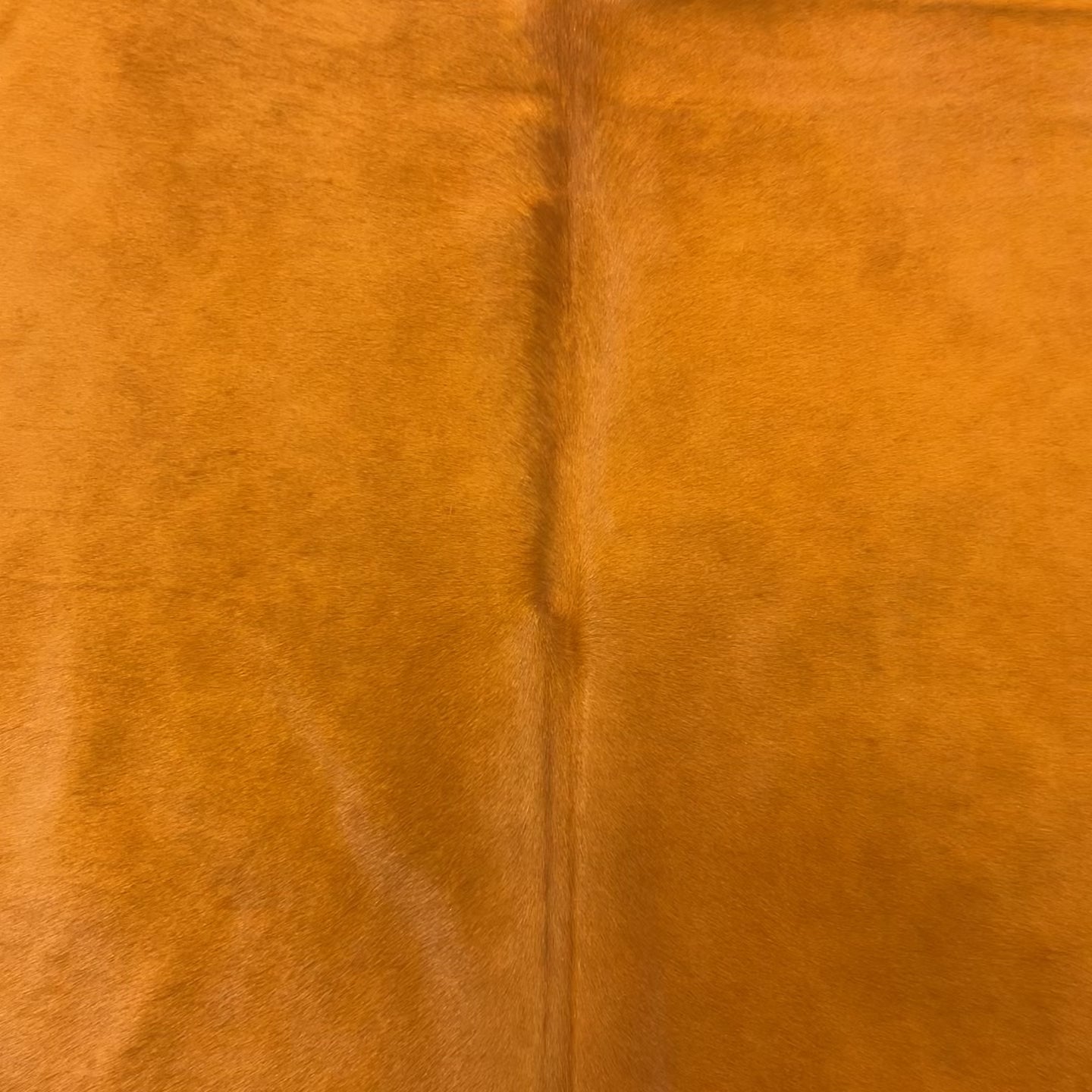 Dyed Orange Cowhide Rug Size: 7x6.5 feet Y-082