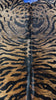 Siberian Tiger Print Cowhide Rug on Brindle Background Size: 7.7x6.5 feet D-196