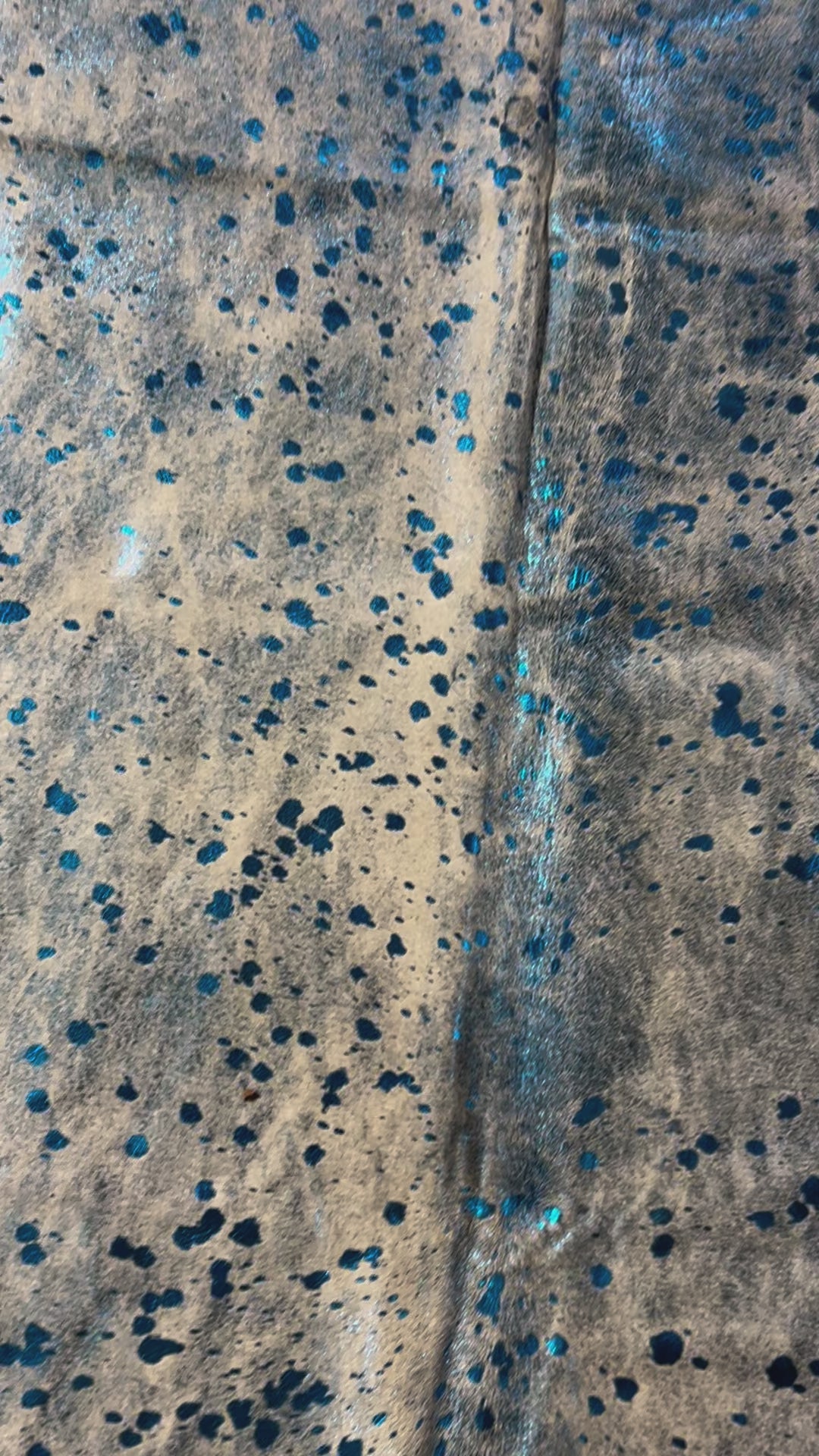 Blue Metallic Acid Washed Cowhide Rug Size: 8x7 feet D-355