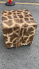 Real Giraffe Skin Ottoman Cube 20 H X 20 X 23H" Giraffe Skin Hair-on Ottoman # 2