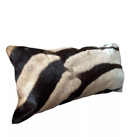 Zebra Skin Pillow cover 10X19" # 27 - Real Zebra Hide Pillow Cover