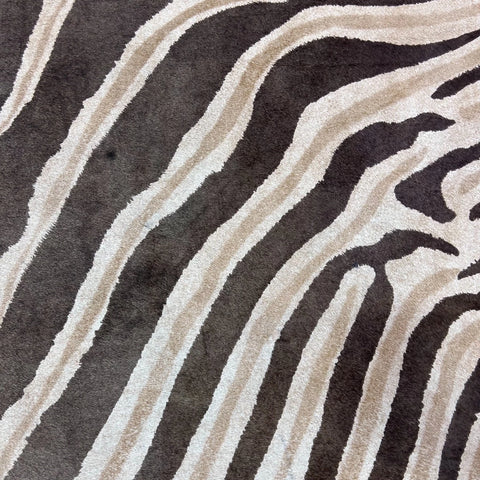 Genuine Zebra Cowhide Rug (faded / has a small hole) Size: 8x6.5 feet Z-115