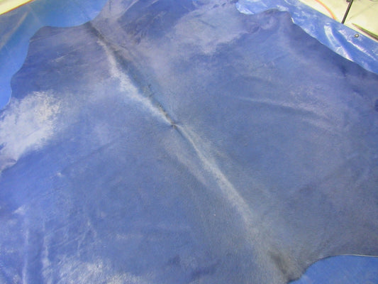 Dyed Dark Blue Cowhide Rug Size: 7.2x7.7 feet K-274