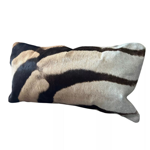 Zebra Skin Pillow cover 10X19" # 27 - Real Zebra Hide Pillow Cover