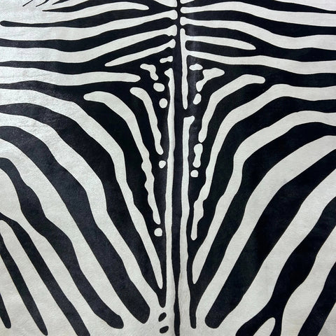 African Zebra Print Cowhide Rug (awesome quality) Size: 7x6.5 feet Z-202