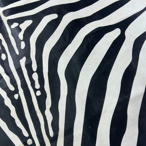 African Zebra Cowhide Rug Size: 7x5.5 feet Z-231