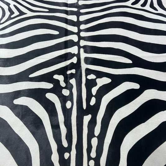 African Zebra Cowhide Rug Size: 7x5.5 feet Z-231