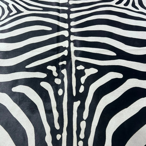 African Zebra Cowhide Rug Size: 7x5.5 feet Z-231