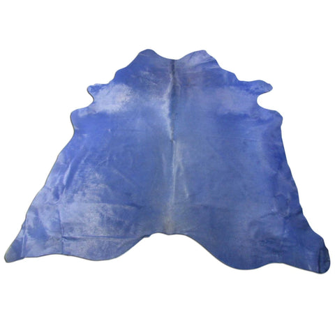 Dyed Dark Blue Cowhide Rug Size: 7.2x7.7 feet K-274