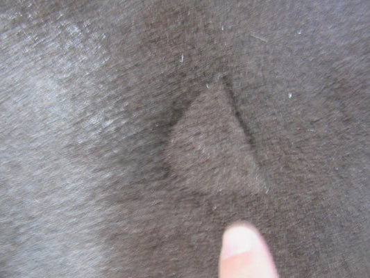 Dyed Brown Cowhide Rug (has 2 patches but has shiny hair) 7.5x7.5 feet C-1348