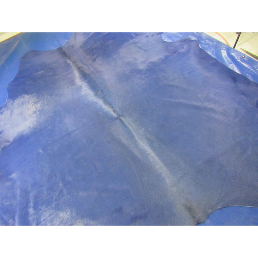 Dyed Dark Blue Cowhide Rug Size: 7.2x7.7 feet K-274